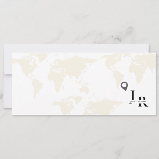 Instapkaart monogram bewaar de datum ticket save the date (Achterkant)
