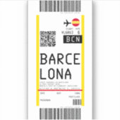Instapkaart naar Barcelona (BCN) Sticker (Voorkant)