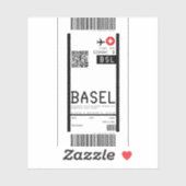 Instapkaart naar Bazel (BSL) Sticker (Vel)