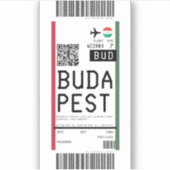 Instapkaart naar Boedapest (BUD) Sticker (Voorkant)