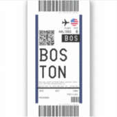 Instapkaart naar Boston (BOS) Sticker (Voorkant)