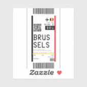 Instapkaart naar Brussel (BRU) Sticker (Vel)