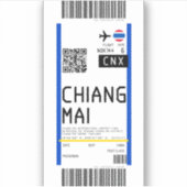 Instapkaart naar Chiangmai (CNX) Sticker (Voorkant)
