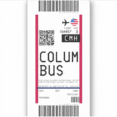 Instapkaart naar Columbus (CMH) Sticker (Voorkant)