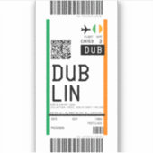 Instapkaart naar Dublin (DUB) Sticker (Voorkant)