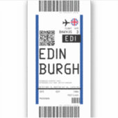 Instapkaart naar Edinburgh (EDI) Sticker (Voorkant)