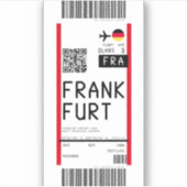 Instapkaart naar Frankfurt (FRA) Sticker (Voorkant)