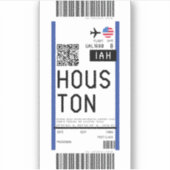 Instapkaart naar Houston (IAH) Sticker (Voorkant)