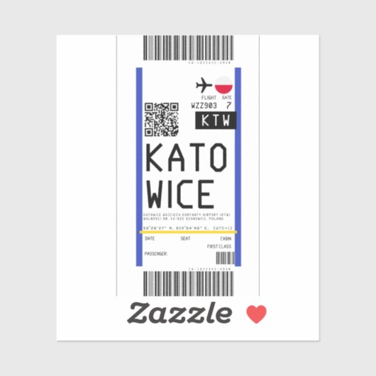 Instapkaart naar Katowice (KTW) Sticker (Vel)