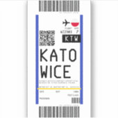Instapkaart naar Katowice (KTW) Sticker (Voorkant)