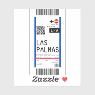 Instapkaart naar Las Palmas Spanje (LPA) Sticker