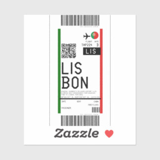 Instapkaart naar Lissabon (LIS) Sticker