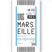 Instapkaart naar Marseille (MRS) Sticker (Voorkant)