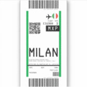 Instapkaart naar Milaan (MXP) Sticker (Voorkant)