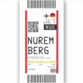 Instapkaart naar Neurenberg (NUE) Sticker (Voorkant)