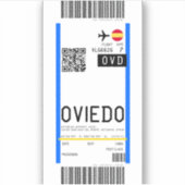 Instapkaart naar Oviedo (OVD) Sticker (Voorkant)