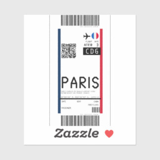 Instapkaart naar Parijs (CDG) Sticker