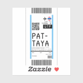 Instapkaart naar Pattaya Thailand (UTP) Sticker