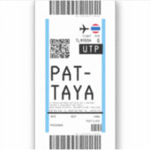 Instapkaart naar Pattaya Thailand (UTP) Sticker (Voorkant)