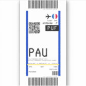 Instapkaart naar Pau (PUF) Sticker (Voorkant)