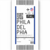 Instapkaart naar Philadelphia (PHL) Sticker (Voorkant)
