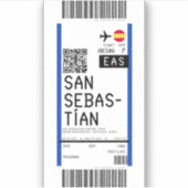 Instapkaart naar San Sebastian (EAS) Sticker (Voorkant)