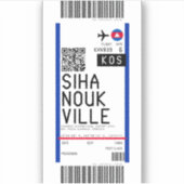 Instapkaart naar Sihanoukville (KOS) Sticker (Voorkant)