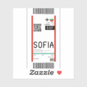 Instapkaart naar Sofia (SOF) Sticker (Vel)