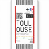 Instapkaart naar Toulouse (TLS) Sticker (Voorkant)
