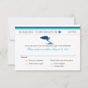 Instapkaart RSVP naar Aruba Kaartje