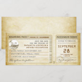 instapkaart save the date tickets met schip (Voorkant / Achterkant)