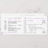 Instapkaart Ticket All-In-One Uitnodiging Lila (Voorkant / Achterkant)