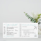 Instapkaart Vliegticket All-In-One Uitnodiging (Staand voorkant)