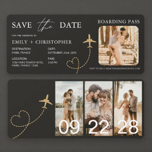 Instapkaart Vliegticket Save The Date