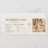Instapunt voor trouwkaart vliegticket (Voorkant)