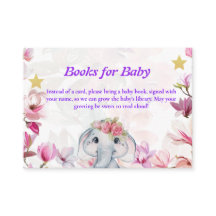 Insteekkaart Boeken voor Baby Olifant Bloemen.
