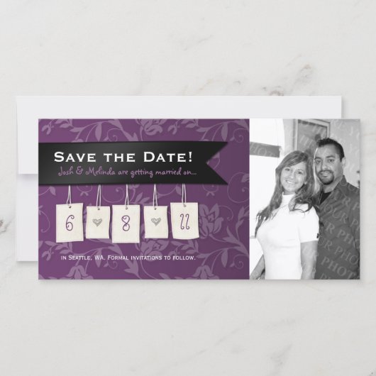 Instelbare Kleur: Doe-Het-Zelf Save the Date Fotok (Voorkant)