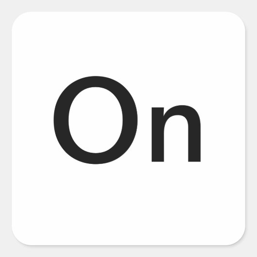 Instelling "Aan"/labels Vierkante Sticker (Voorkant)
