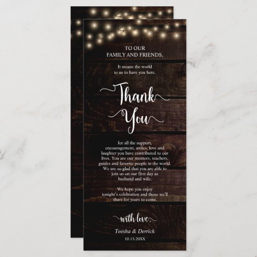 Instelling van de eetplek Dank u wel, Rustic Kraft Programma (Voorkant / Achterkant)