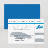 Instemmingskaart instapkaart NAAR JAMAICA RSVP Kaartje (Voorkant / Achterkant)