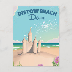 Instow Beach Devon vintage reisposter Briefkaart