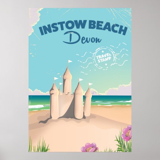 Instow Beach Devon vintage reisposter Poster (Voorkant)
