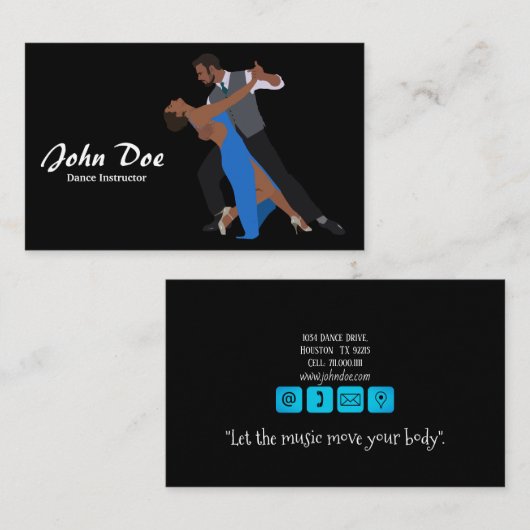 Instructeur de danse Latin B Carte de visite (Devant / Derrière)