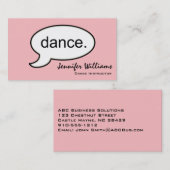 Instructeur de danse ordinaire Carte de visite mod (Devant / Derrière)