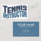 Instructeur de tennis Carte de visite (Devant / Derrière)
