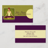 Instructeur de yoga Carte de visite (Devant / Derrière)