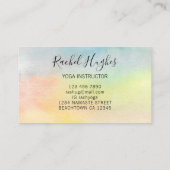 Instructeur de yoga Carte de visite d'aquarelle de (Dos)