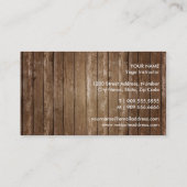 Instructeur de YOGA - carte de visite en bois (Dos)