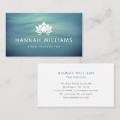 Instructeur de Yoga Carte de visite Lotus bleu mod (Devant / Derrière)