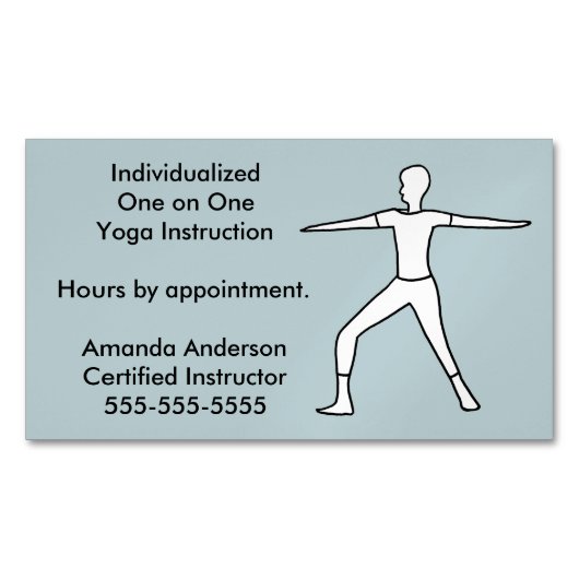 Instructeur de Yoga Carte de visite Magnet (devant)
